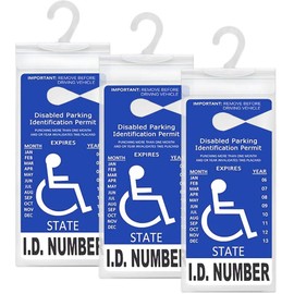 LotFancy - Soporte para Colocar Placa de discapacidad para estacionar, con Gancho más Grande (3 Unidades)