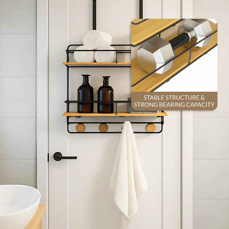 SDZOREN Over-the-Door Shower Caddy, Large Rustproof Hanging Bathroom Organizer with