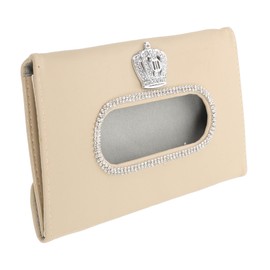 FUNOMOCYA Car Tissue Holder for Sun Visor PU Leather Tissue Box Cover with Rhinestone Decorations Space Saving Vehicle Napkin Dispenser Compatible with Suvs and Trucks Convenient and Stylish