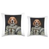 Beagle dog Renaissance Pet Portrait medieval painting Throw Pillow