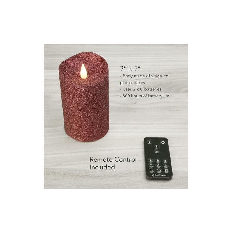 Softflame Real Wax Flameless LED Candles with Remote Control, 3"x