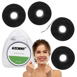 Paq. 4pz | 1 Hilo Dental + 3 Repuestos Limpieza Dental Hilo Ecologico Menta Carbon Activado 50 Mts Higiene Bucal Dental Limpieza Profunda Hilo Dental Ecologico Aseo Personal