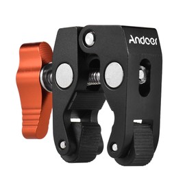 Andoer Super Clamp Tripod Clamp Crab Pliers Clip with 1/4 Inch & 3/8 Inch Screw Hole for DSLR Rig LCD Monitor Studio Light Camera Magic Arm, Orange