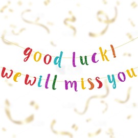 VIKSAUN Retirement Decorations Multicoloured Good Luck! We Will Miss You Party Banner Farewell Office Work for Graduations Farewell Party Decorations (Multi-Colour)