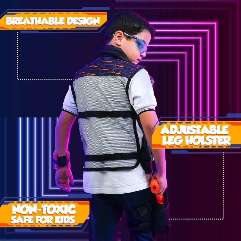 JoyX Tactical Vest Kit, Bullets, Darts Compatible with Nerf Guns