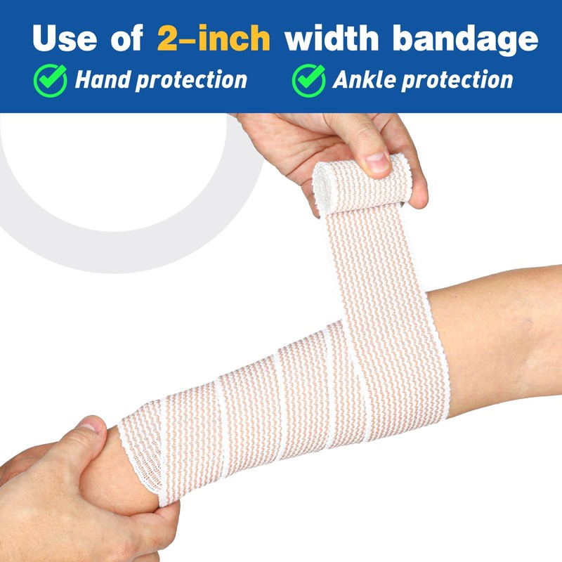 AZEN Premium 4 Pack Elastic Bandage Wrap (2x2", 2x3"), Compression