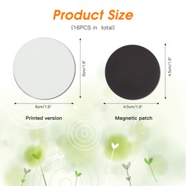 OOTSR Pack of 16 Sublimation Blank Fridge Magnets, DIY Decorative Magnets for Whiteboard, Office, Kitchen, Home, Wall Decoration