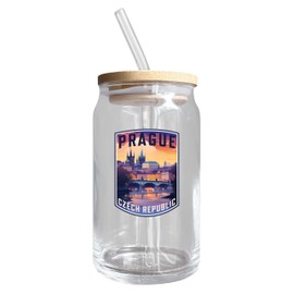 Prague Czech Republic Design B Souvenir 12 oz Beer Can Glass 4-Pack
