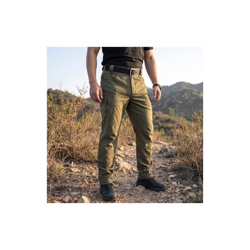 LAULY Pantalones Tácticos Militares Multibolsillo para Hombre,Pantalón Impermeable Y Cortavientos