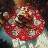 Tian Zhun Christmas Tree Skirt Red Tree Skirt Glitter Gnome