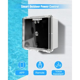 Smart Outdoor Timer Switch with Remote Control, L5-20R 20A 125V Smart Plug for Pool Pump, Waterproof Outlet with App & Voice Control, Plug-in No Wiring Timer for Pool Filter Outdoor Equipment