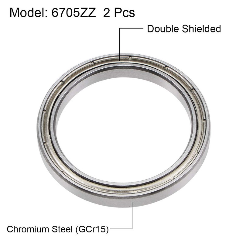 sourcing map 6705ZZ Deep Groove Ball Bearing Z2 25 mm