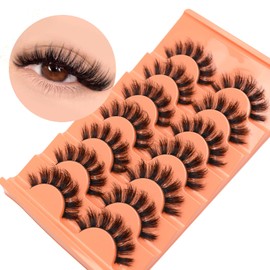 BLUPLE Mink Lashes Fluffy Dramatic Full False Eyelashes Natural Volume Wispy Bushy Thick Fake Lashes Look Like Eyelash Extensions 7 Pairs Pack