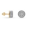 LeCalla 925 Sterling Silver Mens CZ Stud Earrings | 14K