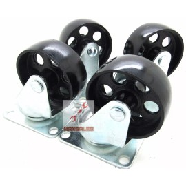 Unbranded/Generic (Qty-4) Caster 3.5" Wheels Steel Swivel Plate METAL Heavy Duty High-gauge
