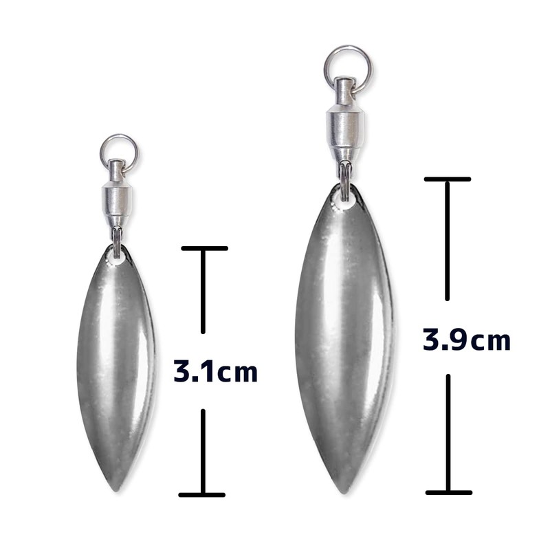 オルルド釣具 ウィローブレード 「ウィロルドA+」 スイベル付 10個入 ウィローリーフ スピナー メタルジグ メタルバイブ ルアー