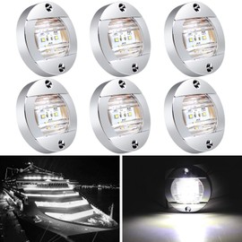 6 Pcs Marine Boat LED Cabin Deck Courtesy Light Stern Transom Lights 12V White for Boating Kayak Yacht, Dinghy, Sailboat, Pontoons, Navigation Vessels, Freighters, Hovercrafts, Hunting & Fishing