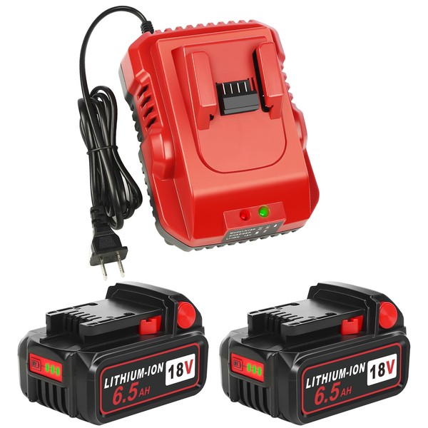KOOMICY 2Pack 18V 6.5Ah Batteries Replacement for Milwaukee M-18 Battery