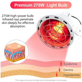 Glodjossy Infrared Light Blub, 275W Near Infrared Red Heat Lamp Blub, E26/E27 Socket, 110V