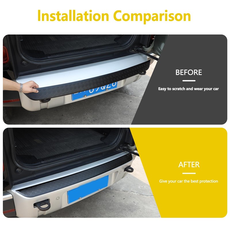 Bekantogy Car Rear Bumper Guard Trim Defender Exterior Kit Automotive