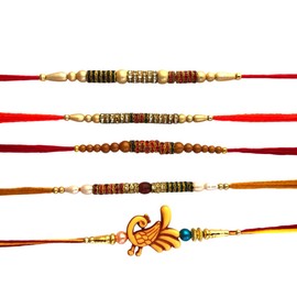 Set of 5 Rakhi for Brother with MultiDiamond Rakhee Bracelet for Bhai Bhaiya Indian Rakhi Raksha Bandhan Festival Traditional Rakhi Gift for Brothers