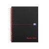 Oxford Black n' Red A5 Glossy Hardback Wirebound Notebook, Ruled,