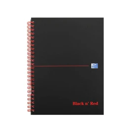 Oxford Black n' Red A5 Glossy Hardback Wirebound Notebook, Ruled, 140 Page, 1 Notebook