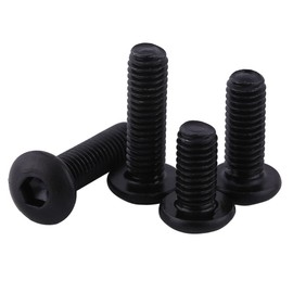 Pack of 50 M3 Hexagon Socket Screws Set, Black Hex Socket Flat Head Screws Set, Cylinder Screws, 10.9 Class Alloy Steel, Full Thread, Easy End (M3 x 6 mm)