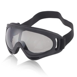 X AUTOHAUX 1 Pc Motorcycle Riding Goggles PC TPU Outdoor Sports Sunglasses for Motocross Dirt Bike ATV Gray Lens Black Frame