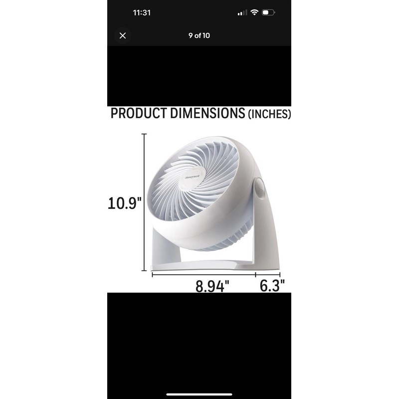 Honeywell HT-904 Turboforce Tabletop Air Circulator Fan, Small, White –