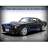 1967 Ford Mustang New Metal Sign: GT 500 SE Super Snake Fastback