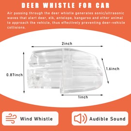Dickno 2 PCS Deer Whistles for Car, Automotive Deer Warning Whistle Devices, Animal Warning Devices Avoids Collision, Universal Animal Alert Accessories for Vehicles (White)