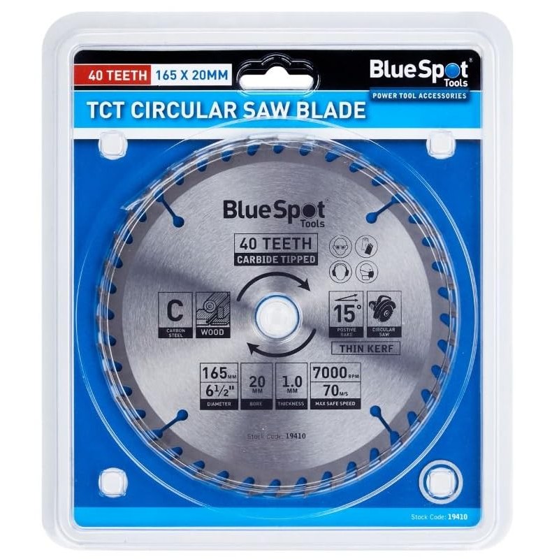 Blue Spot Tools Circular Saw Blade 165mm Thin Kerf for