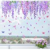 Flower Vines Window Stickers Purple Flower Wall Decals Hanging Flower