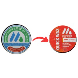 mountainFLOW Plant-Based, Biodegradable, Petroleum Free Ski/Snowboard Hot Rub-On Quick Wax, Warm (25 to 40F | -4 to 4C) 2-Pack