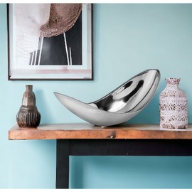 Homeroots 13" Aluminum Modern Twisted Centerpiece Bowl