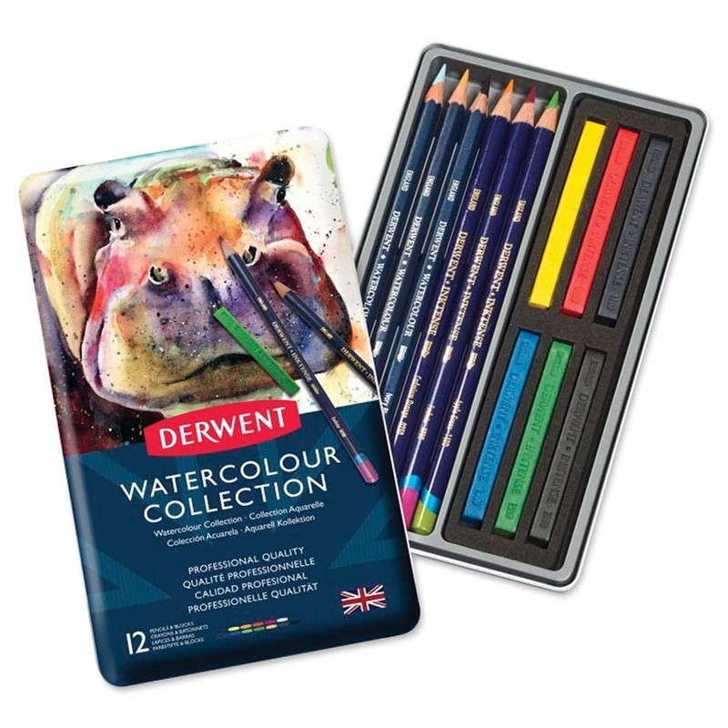 Derwent Watercolour Collection Sampler Kit, Painting & Drawing, Drawing Set