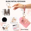 Crystal Bling Sparkly Initial Letter Keychain Women Glitter Rhinestone Keychain