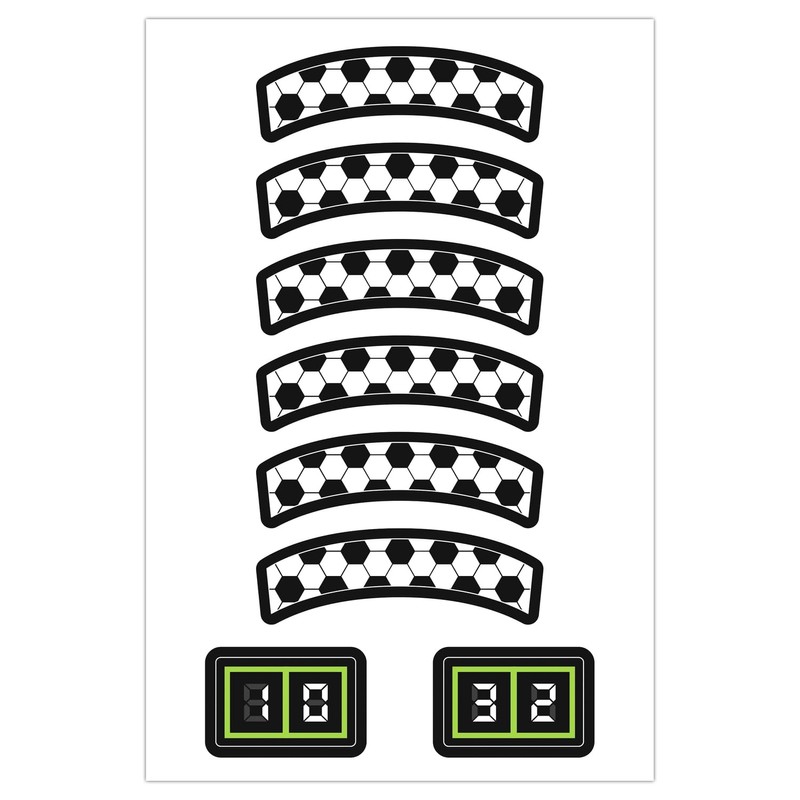 Ursus 9900003F Decoration Set Mini Football Game, 4 Sheets of
