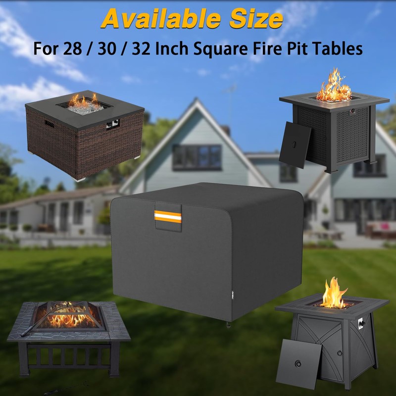 EVRBUL 32"L x 32"W x 24"H Square Patio Gas Fire