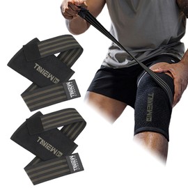 TAVIEW Knee Sleeve & Knee Wrap 2-in-1,5mm Neoprene with Adjustable Integrated Wrap for Custom Compression Over 7mm Compression, Knee Support Brace for Weightlifting, Squats & Gym