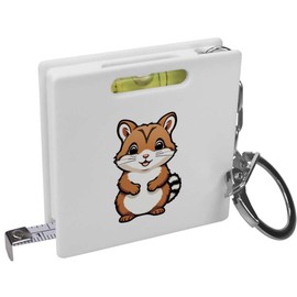 Azeeda 'Happy Chipmunk' Keyring Tape Measure/Spirit Level Tool (KM00034527)
