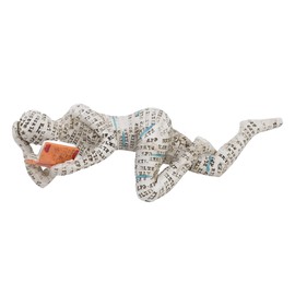 KIMISS Bookshelves Kids Grey Reading Figurine Resin, Pulp Resin Reading Woman Figurine Innovative Lady Reading Pulp Molding Bookshelf Ornaments For Home Decoration (C)