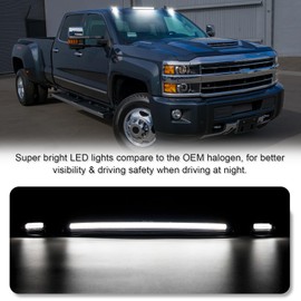 SHINEFIT White LED Cab Lights Replacement for 2015 2016 2017 2018 2019 Silverado Sierra 2500 3500 2500HD 3500HD Clear Top Cab Roof Clearance Lights
