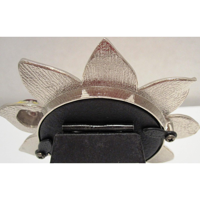 Sunflower Frame, 2"x2" Round Picture Frame with Red Jeweled Ladybug