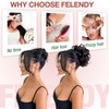 FELENDY 2PCS Messy Bun Hair Piece Large Wavy Curly Elastic