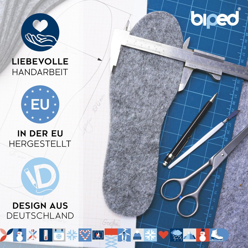 Biped 3 Pairs of Extra-Thick Felt Insoles - Insulating &