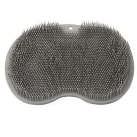 YVPSI Shower Foot & Back Scrubber, Wall Mounted Massage Pad, Silicone Bath Massage Cushion Brush with Suction Cups for Body Scrubber Improve Foot Circulation & Soothes Tired Feet (Grey)