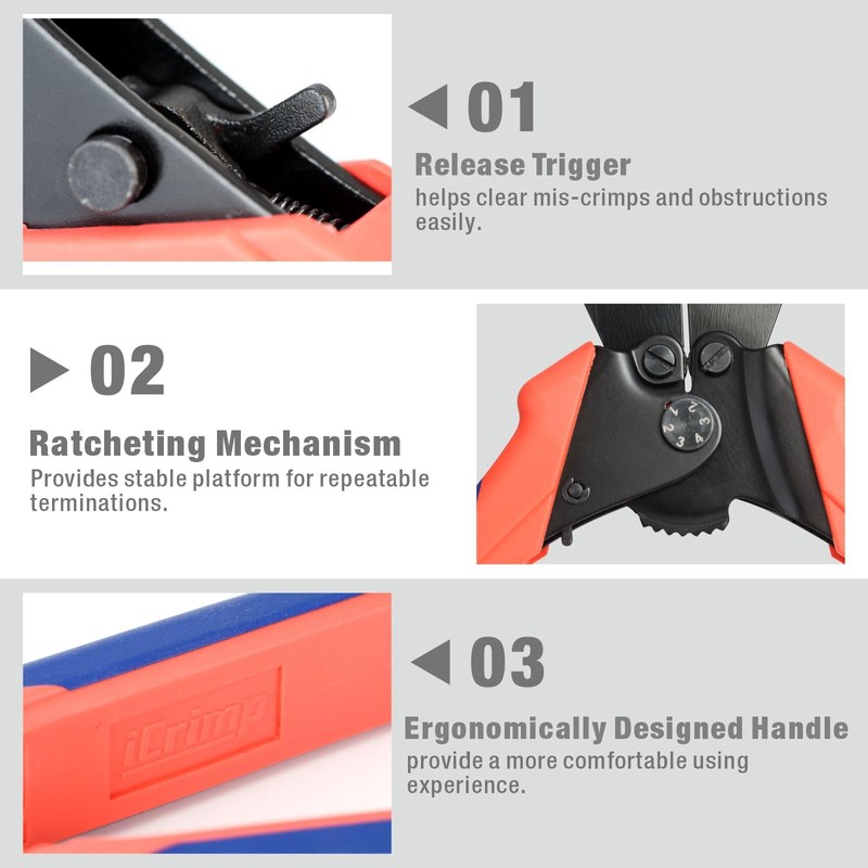 iCrimp CWR1328 Wire Rope Crimping Tool for 0.3mm-3.5mm Dia. Wire