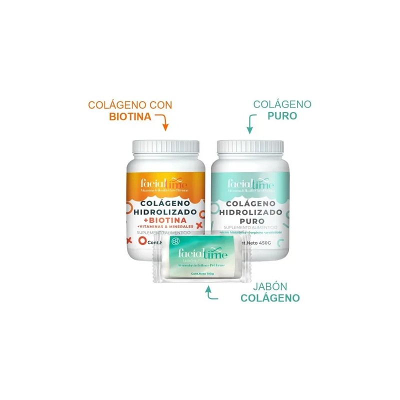 Jabn De Colgeno Colgeno Biotina 450gr Facial Time Sin Sabor
